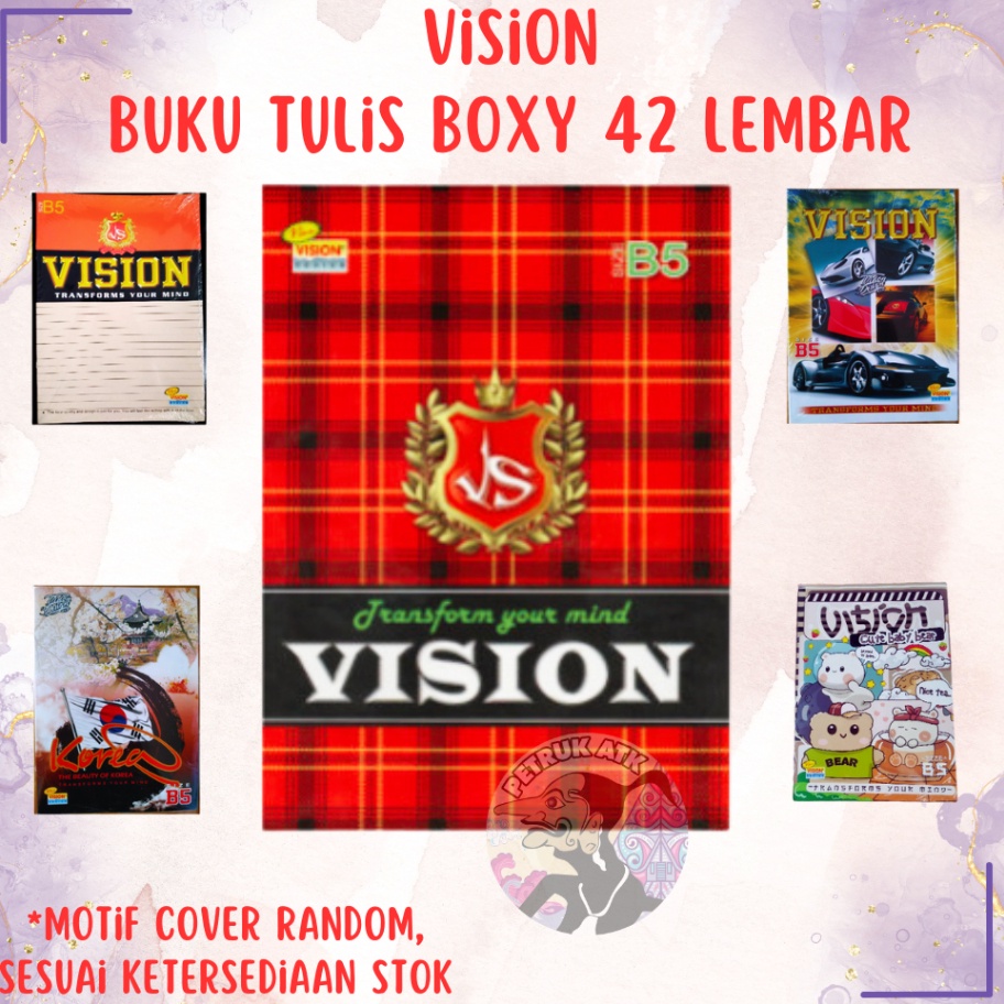 

AYO BELI PAK BUKU TULIS VISION BOXY B5 42 LEMBAR 6 PCS