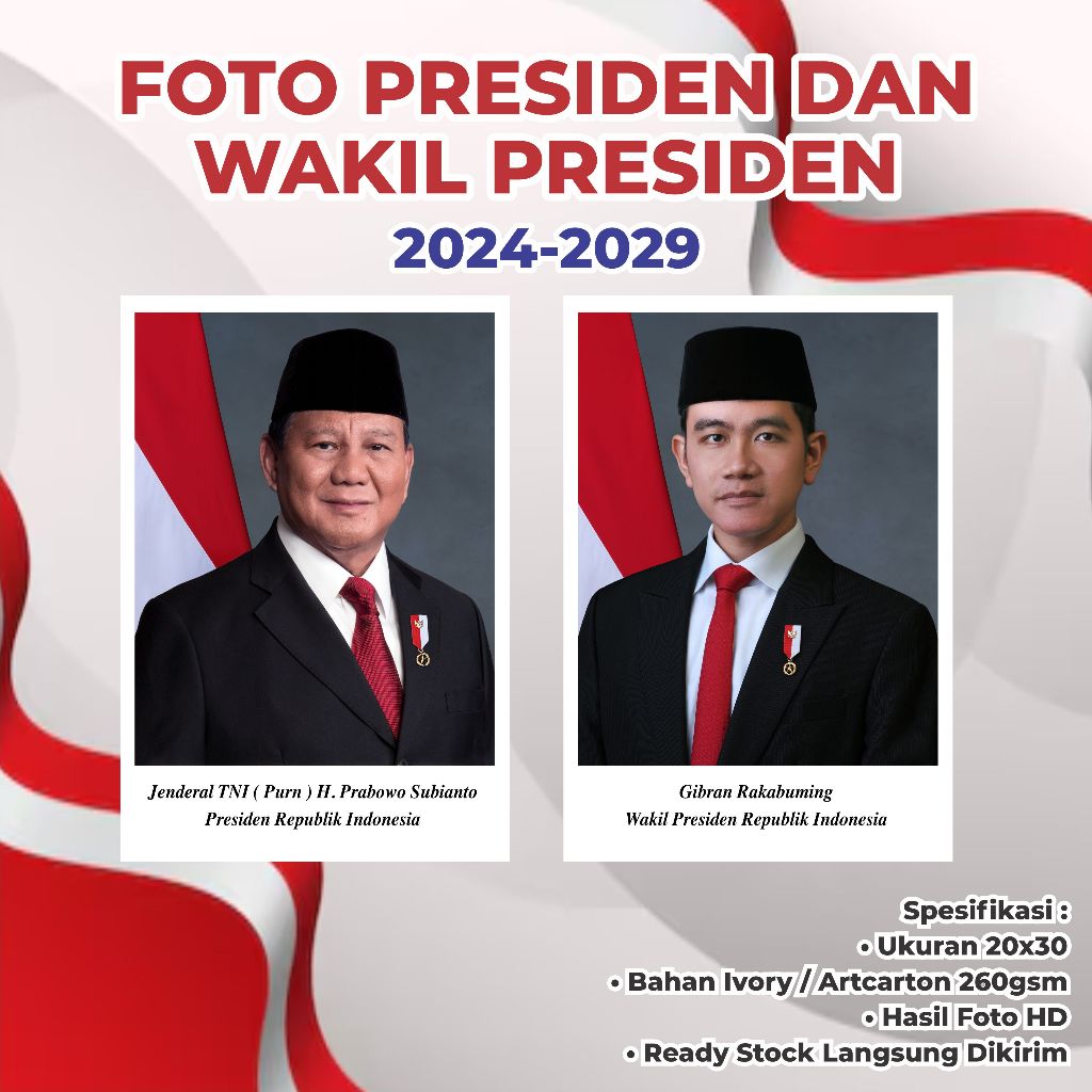 

CETAK FOTO PRESIDEN PRABOWO & WAKIL GIBRAN TERMURAH