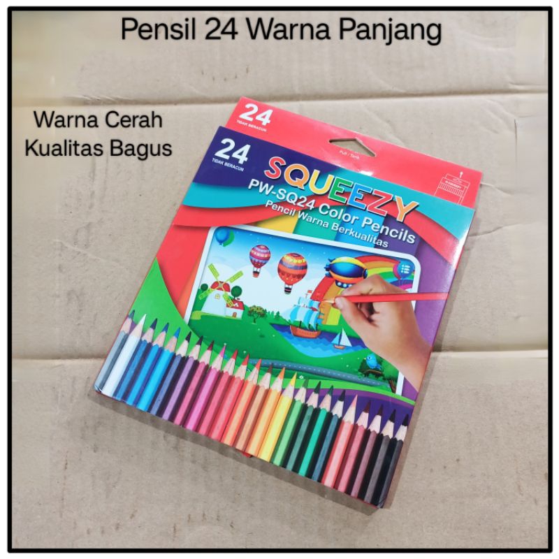 

1 Pcs Pensil Warna Panjang Isi 24 Warna