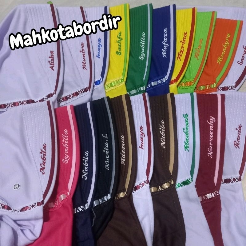 Krudung Anak Sekolah Bordir Nama Hijab Jilbab Paud TK SD MI