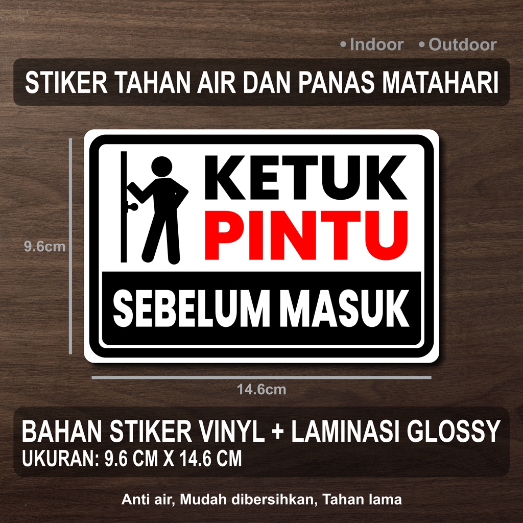 

STIKER KETUK PINTU SEBELUM MASUK + LAMINASI GLOSSY