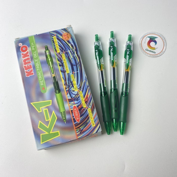 

Pulpen KENKO K1 gel warna hijau - 1 pcs