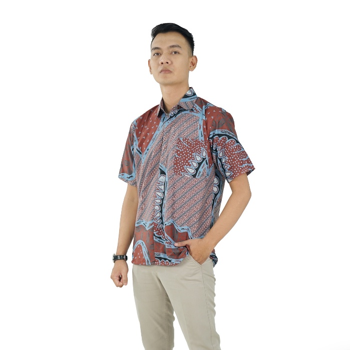 BATIK TRUSMI Hem Batik Pria Kemeja Lengan Pendek Batik CCNG BUL