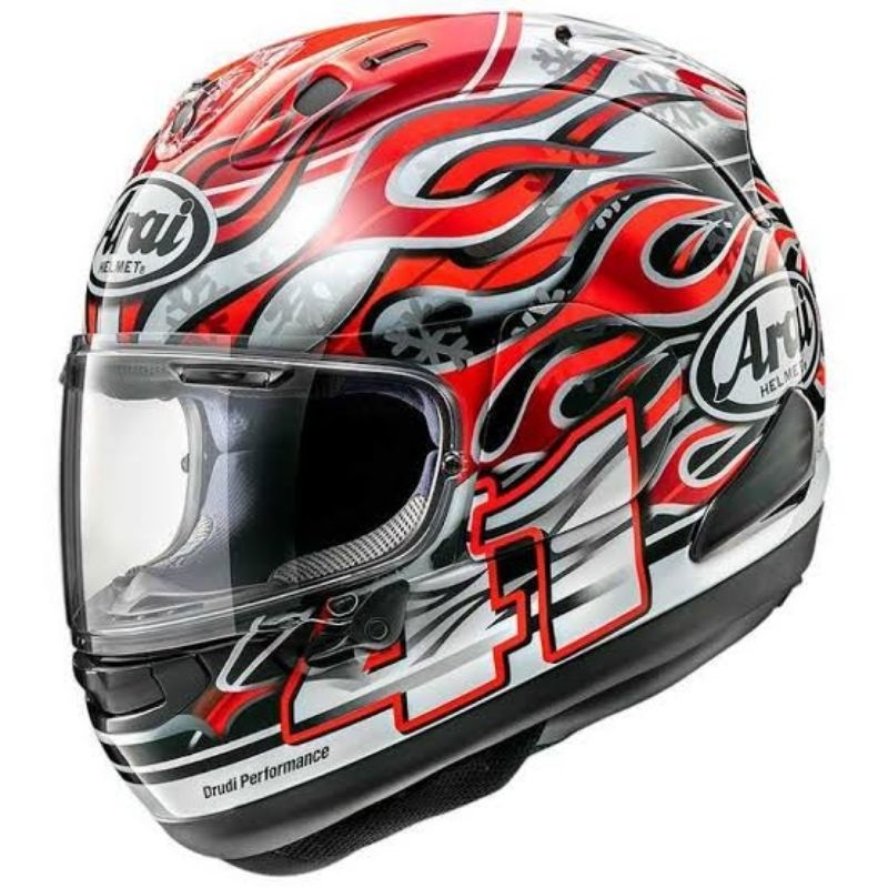Helm Motor Arai RX-7X Haga GP Red White Flame Fullface Helmet