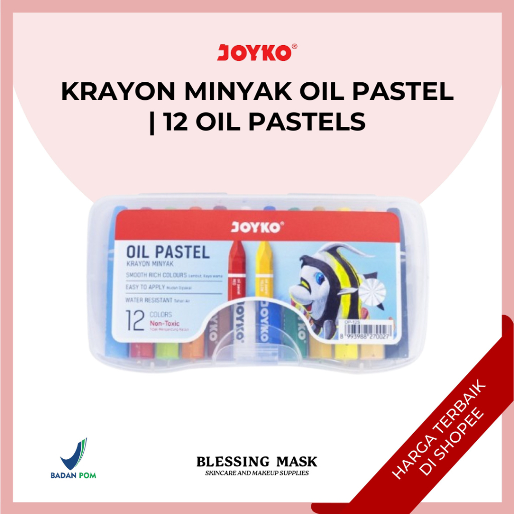 

JOYKO Crayon Krayon Minyak Oil Pastel Joyko 12 Oil Pastels | Pastel OP-12S | ATK Blessingmask
