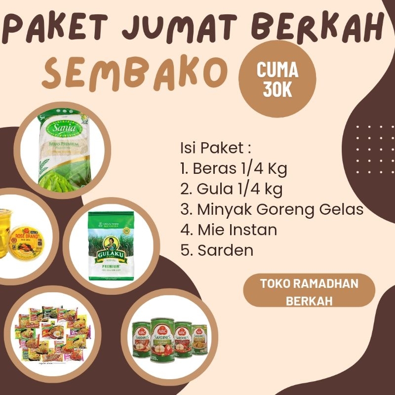 

PAKET SEMBAKO || PAKET JUMAT BERKAH || PAKET BERBAGI || PAKET RAMADHAN