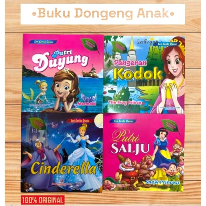 Buku Dongeng Anak / Buku Cerita Anak Putri Duyung /Pangeran Kodok/Cinderella/Putri Salju Full Colour