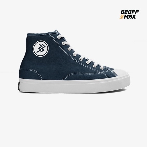 Geoff Max  Timeless HI Navy White Sepatu Pria Wanita Sneakers Casual Kuliah
