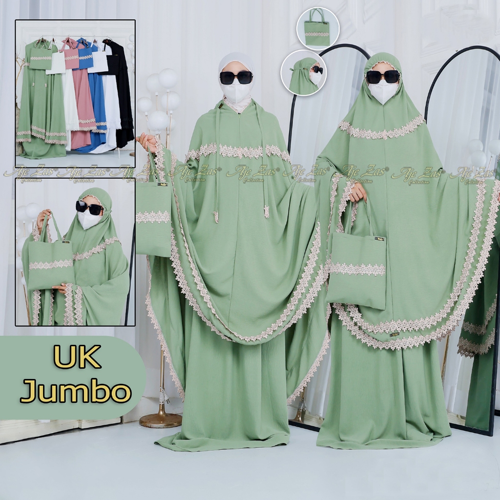 BISA COD TERBARU Mukena Dewasa Kode-117 Uk Jumbo Bahan Kringkel Airflow Premium By Ory AjeZas Colle