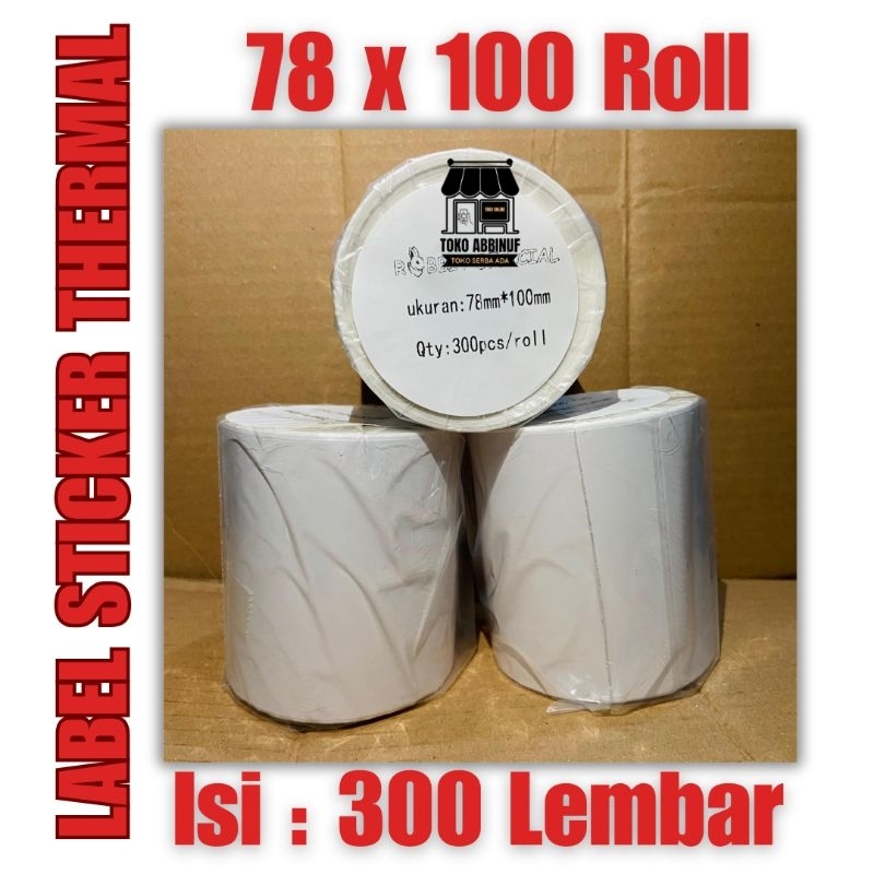 

LABEL STICKER THERMAL 78 X 100 mm ISI 300 LEMBAR - KERTAS THERMAL 78 X 100 X 300