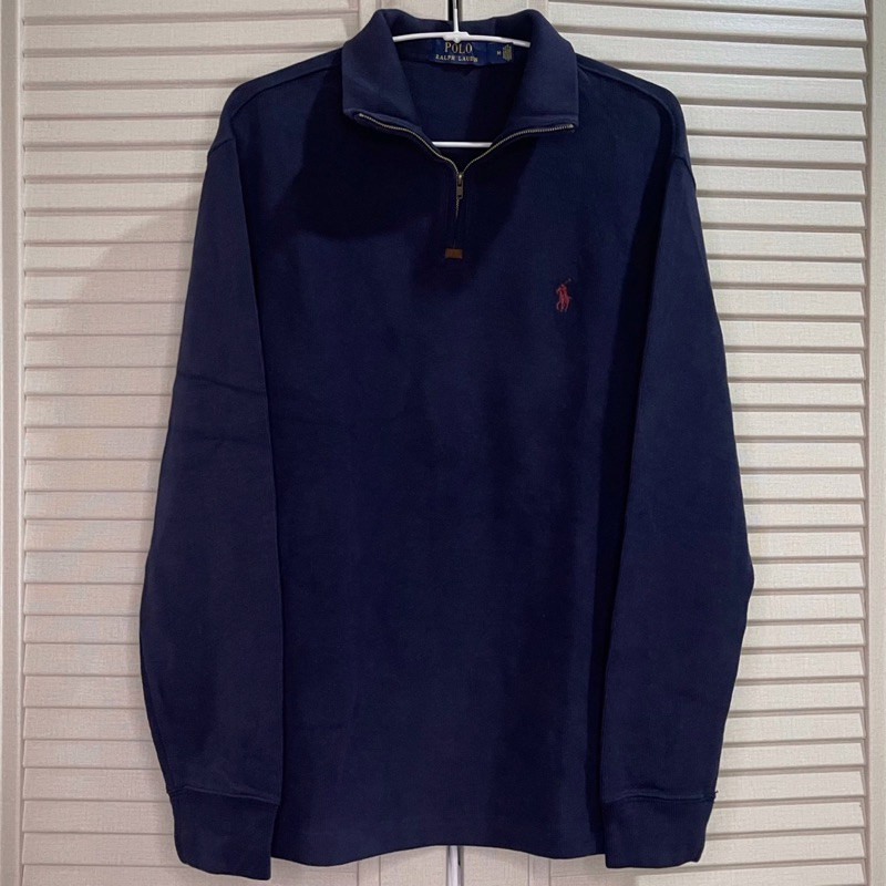 Polo Ralph Lauren - French-Rib Quarter/Half Zip Pullover Sweater - Cruise Navy - Size M - Brand New 