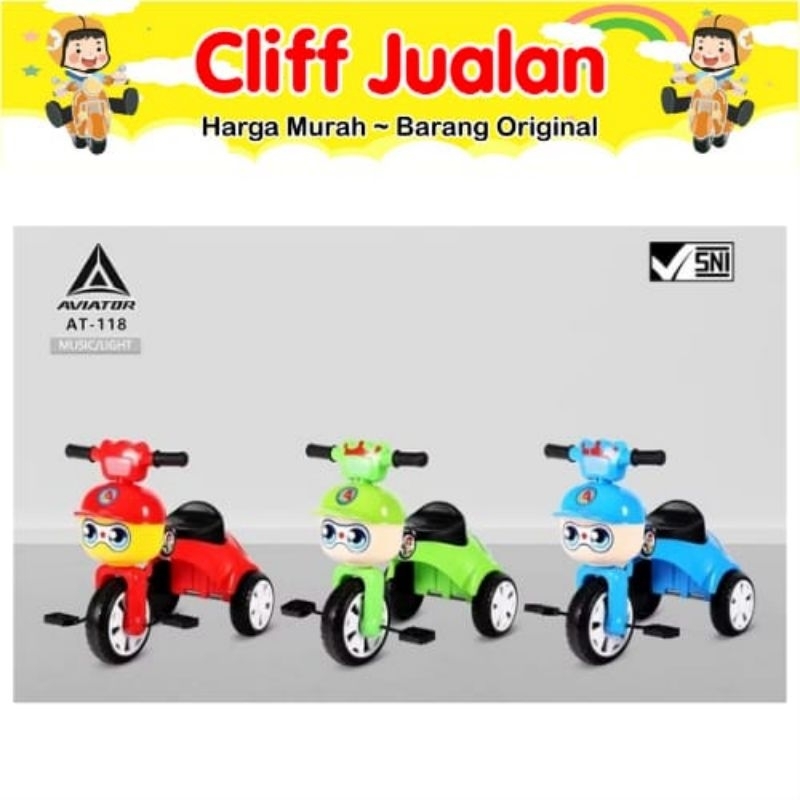 CLIFF JUALAN SEPEDA ANAK RODA 3 BABY INFANT FOLDING TRYCYCLE AVIATOR AT 116/ AT 117/ AT 118
