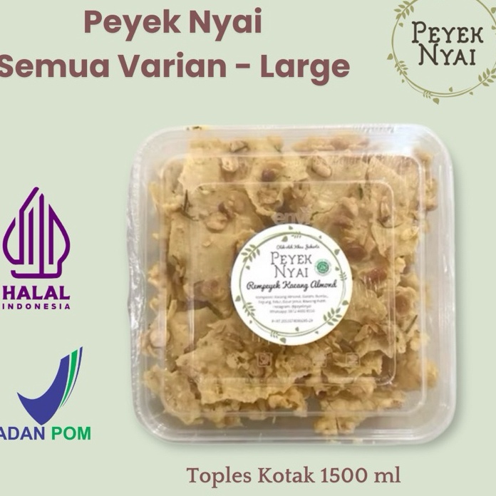 

ORIGINAL PEYEK NYAI Rempeyek Semua Varian LargeToples 15 ml Peyek Kacang Peyek Teri Medan Peyek Udang Rebon Peyek Teri Cabai Rawit Peyek Kacang Hijau Peyek Kedelai Hitam Peyek Almond Peyek Mede Peyek Kacang Cabai Rawit