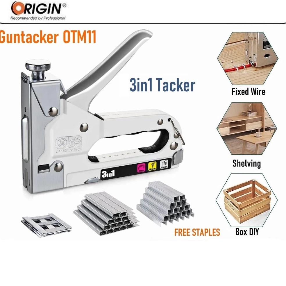 

Ready Khusus ORIGIN OTM 11 Stapler Tembak Kayu Gun Tacker 3 in 1 Alat Staples dan Paku Tembak 3in1 Staple Gun 414mm
