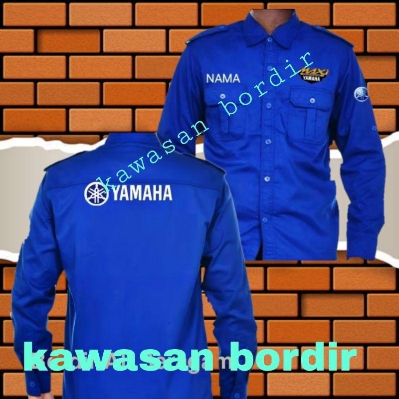 kemeja Yamaha baju Yamaha pdh Yamaha seragam Yamaha kemeja Maxi baju Maxi seragam Maxi full bordir..