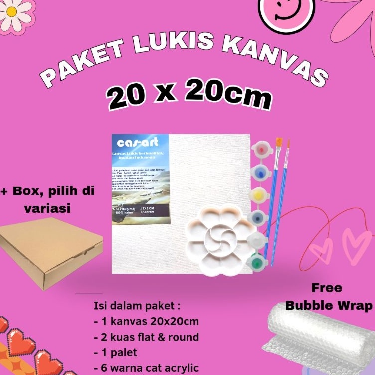 

Super Premium Paket Lengkap Melukis Set Kanvas Cat Acrylic Kuas Palet Ukuran Kecil