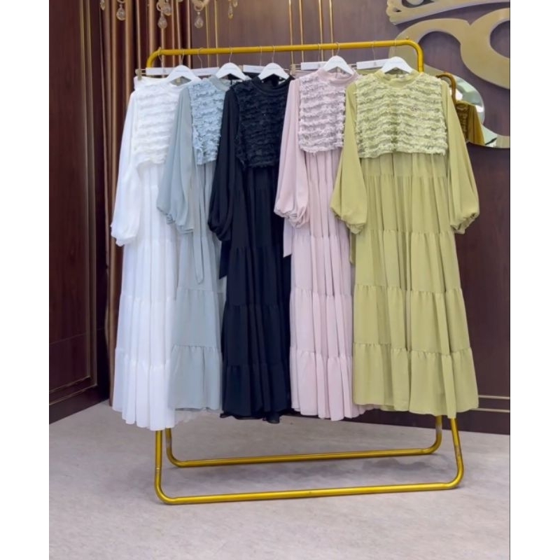 Shellasaukia Dress Vest Set Hijab Babydoll Ss Terbaru Edisi Lebaran Gamis Syari Cantik Jumbo Baju Ko