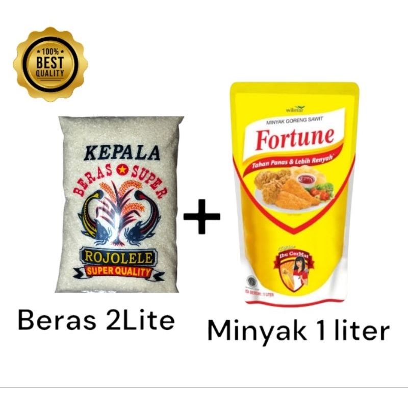 

paket hemat murah beras 2 liter dan minyak 1 liter