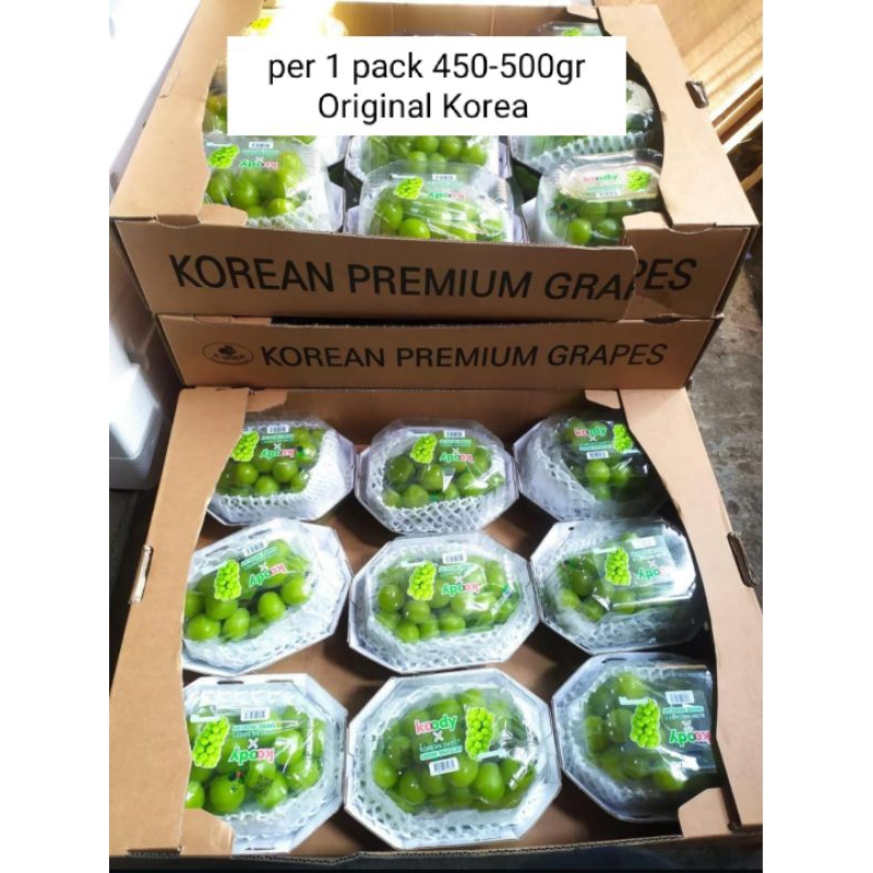 

Anggur shine Muscat Korea per 1pck 450gr fruits12