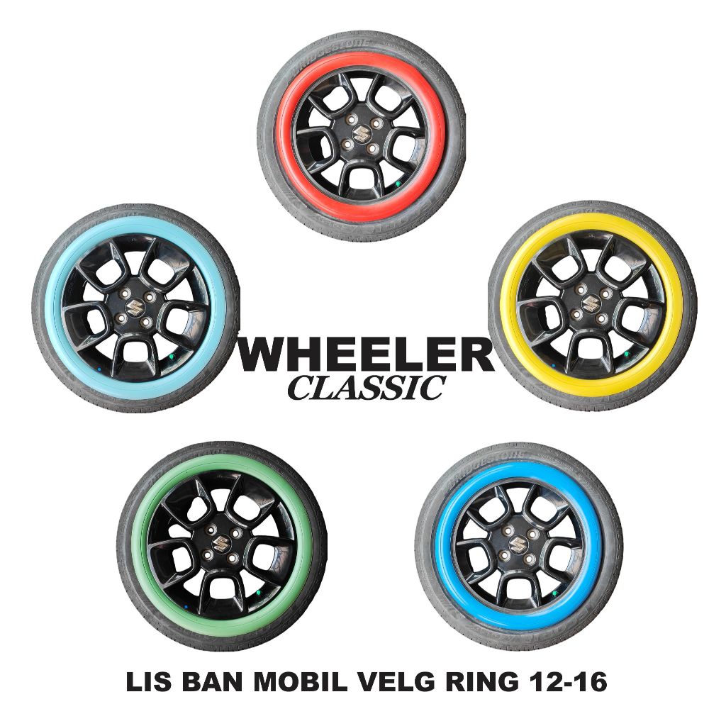 Lis ban Mobil Klasik White Wall Ban Mobil Velg Ring 13-16 WHEELER Classic Singel Colour
