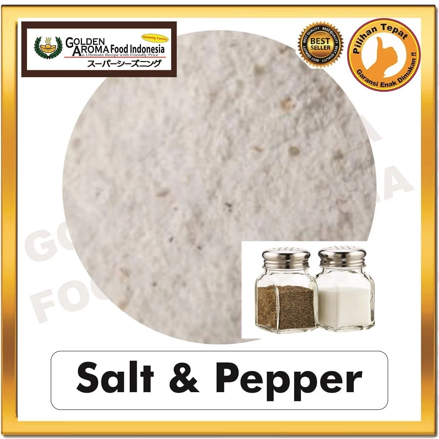 

Bumbu Tabur Rasa Salt & Pepper 1kg, Jual Bubuk Tabur Asin Lada Murah Enak Aman Seasoning Powder