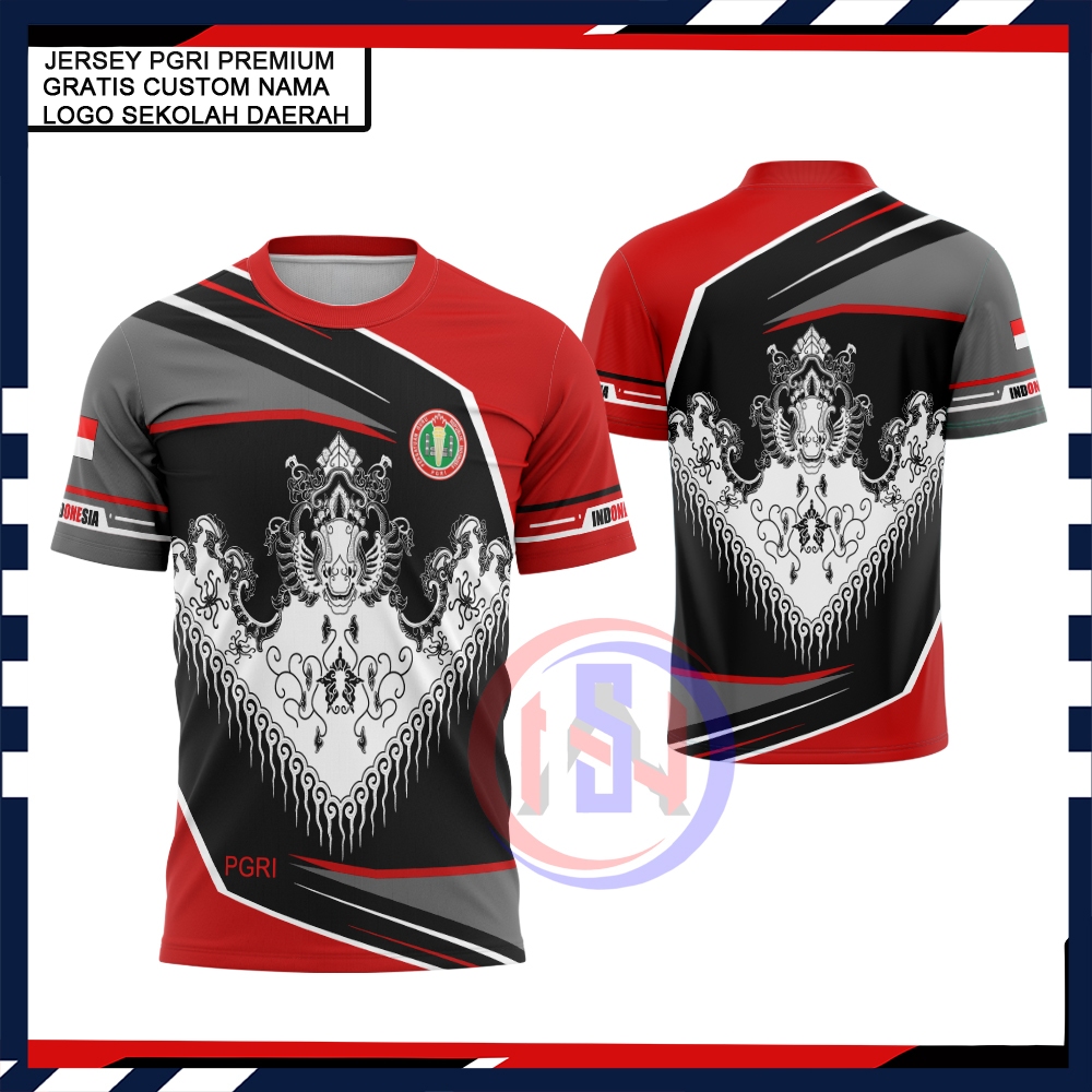 Baju PGRI / Baju Guru Kaos Jersey PGRI Fullprinting Premium / Baju Guru Batik PGRI Terbaru