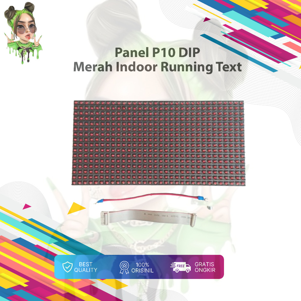 Panel Module Modul LED P10 Running Text DIP Merah Red Indoor