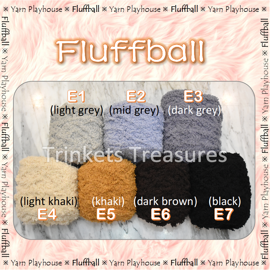 FluffBall Yarn Playhouse benang rajut handuk berbulu fur bulu coral fleece yarn bonbon bon