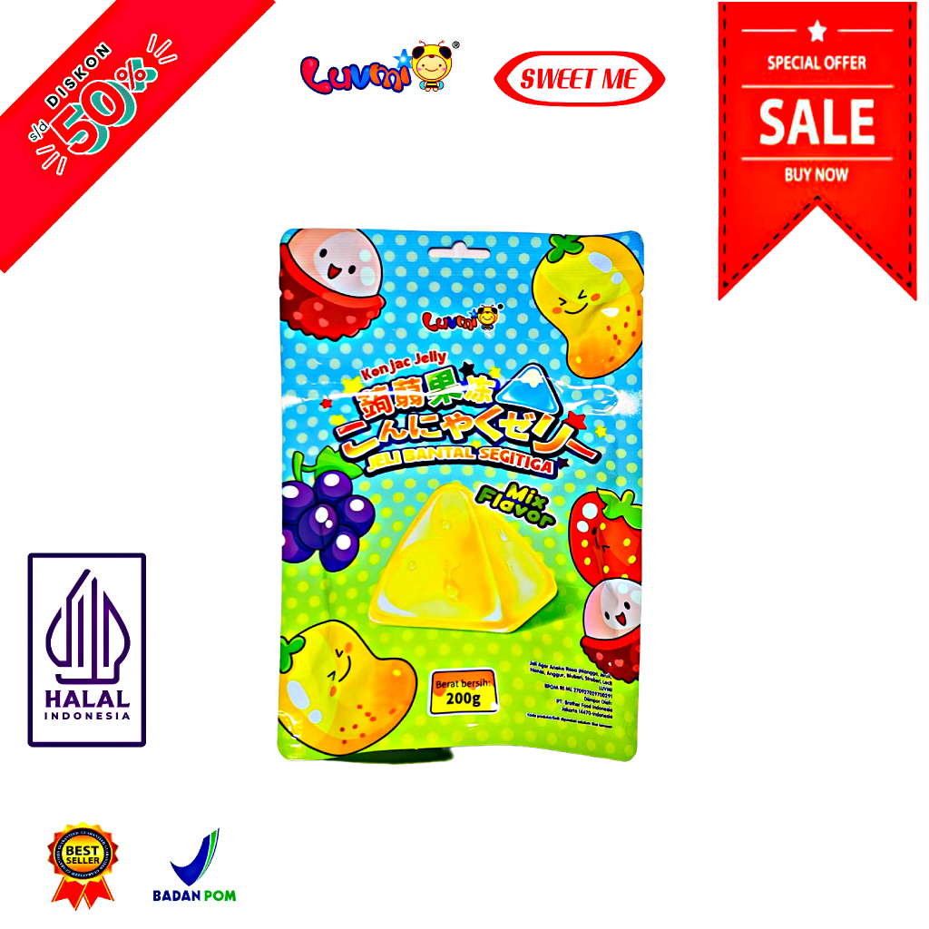 

[ LUVMI ] JELLY SEGITIGA ANEKA RASA | JELI AGAR ANEKA RASA | MANGGA | JERUK | NANAS | ANGGUR | BLUBERI | STROBERI | LECI | VIRAL | JELI 200G