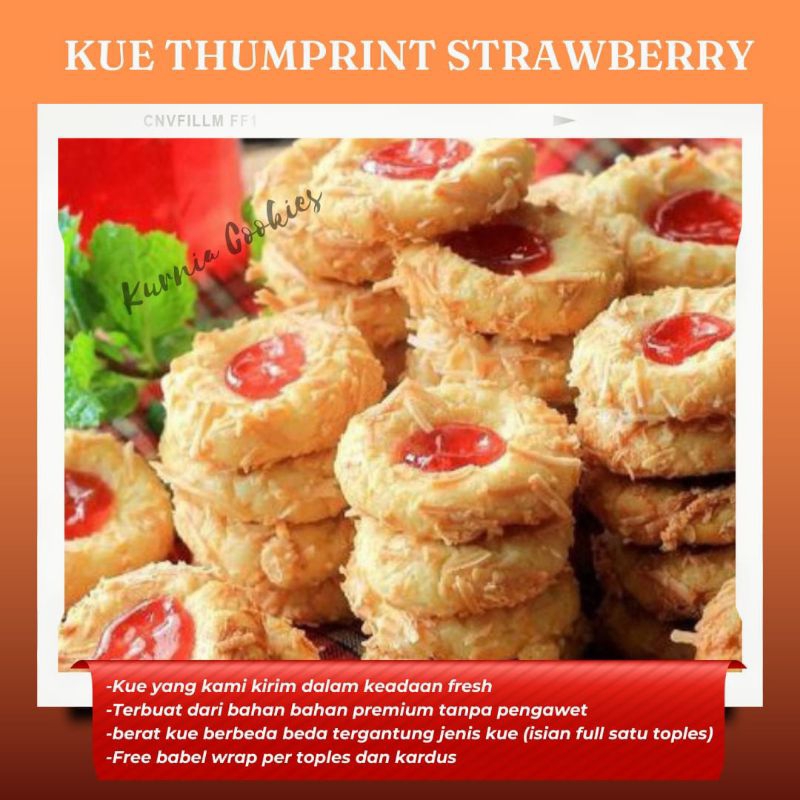 

Kue Thumprint Strawbery ukuran 250 Gram /Kue Kering Kue Lebaran