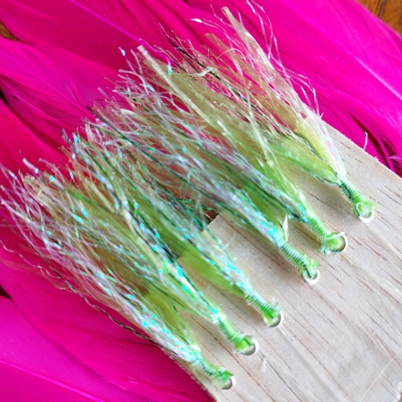 KOTREK PANCING/UMPAN SABIKI HANDMADE/UMPAN Rafia Kilap,Bulu Mutiara,Hook No.12 /UMPAN Ikan Kuwe,Tala