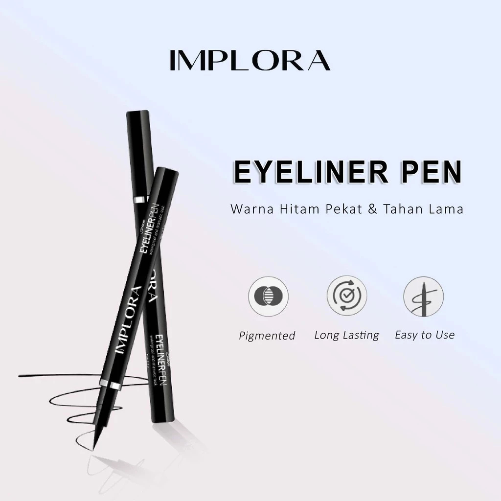 Implora Eyeliner Pen Warna Hitam Tahan Lama