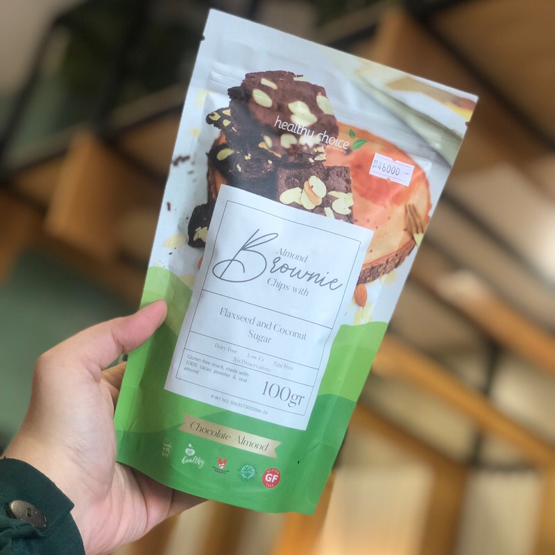 

Healthy Choice Almond Choco Brownie Chips 100gr | Keripik brownies | Brownies Crispy