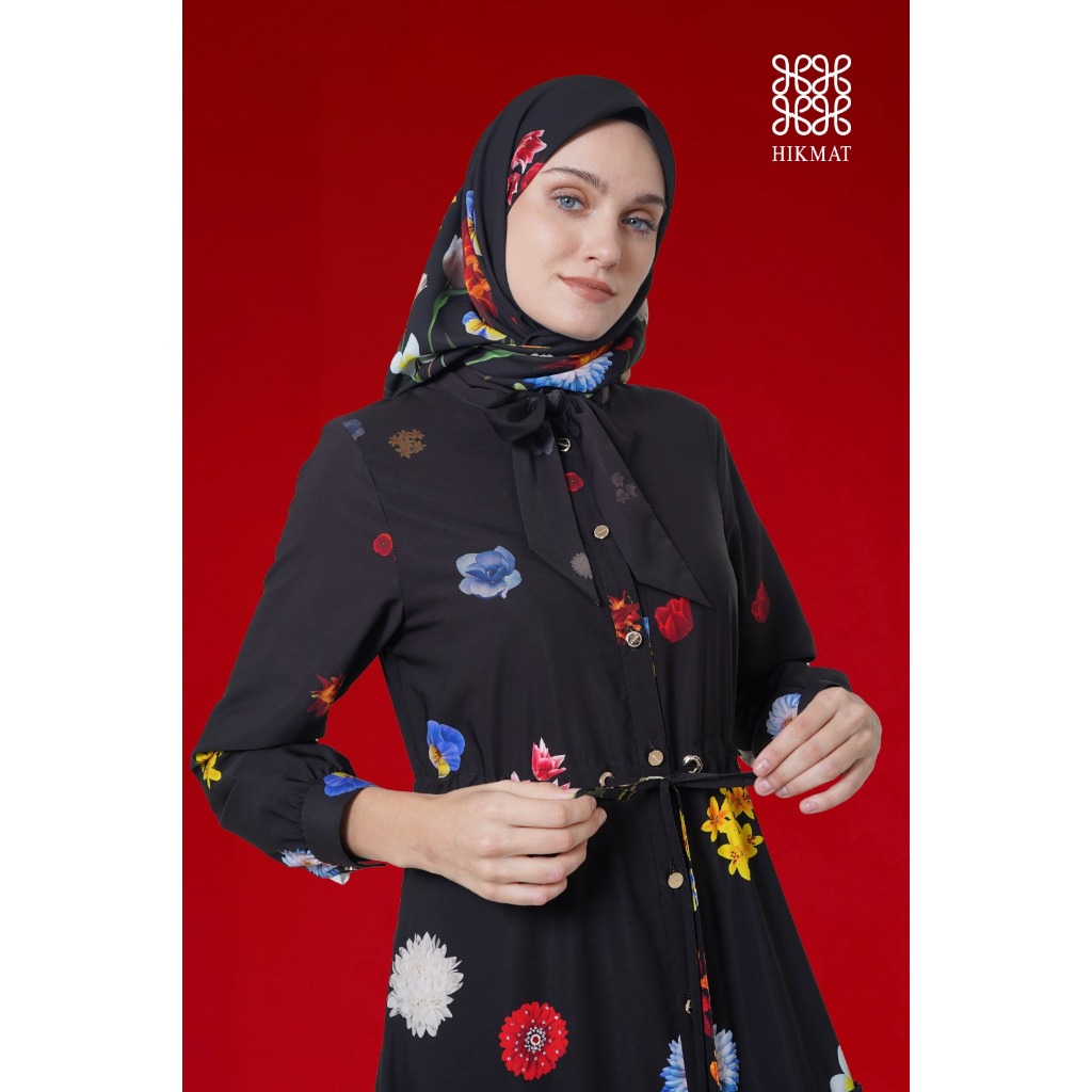 Hikmat Fashion Original D7485 Abaya Hikmat Terbaru 2024 Ori noerbutikmuslim