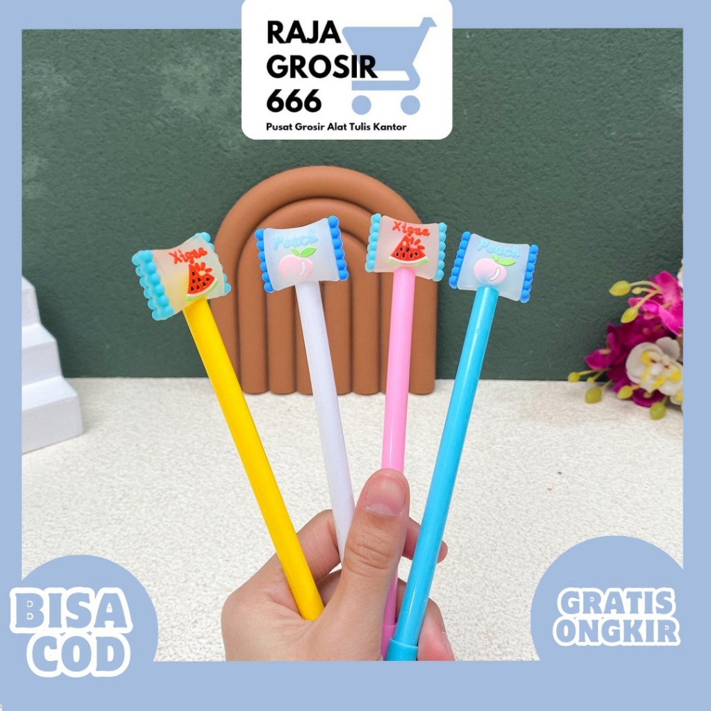 

PULPEN GEL BUNGKUS PERMEN BUAH PGK-1597 PEN PENA ALAT TULIS IMUT KADO UNIK KOREA