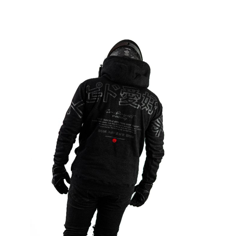 Hoodie SR-PROJECT SPEED ENTHUSIAST  Japan art BLACK EDITION