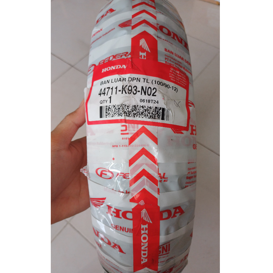 BAN HONDA FEDERAL BAN LUAR DPN TL(100/90-12) Tubeless / Tubles