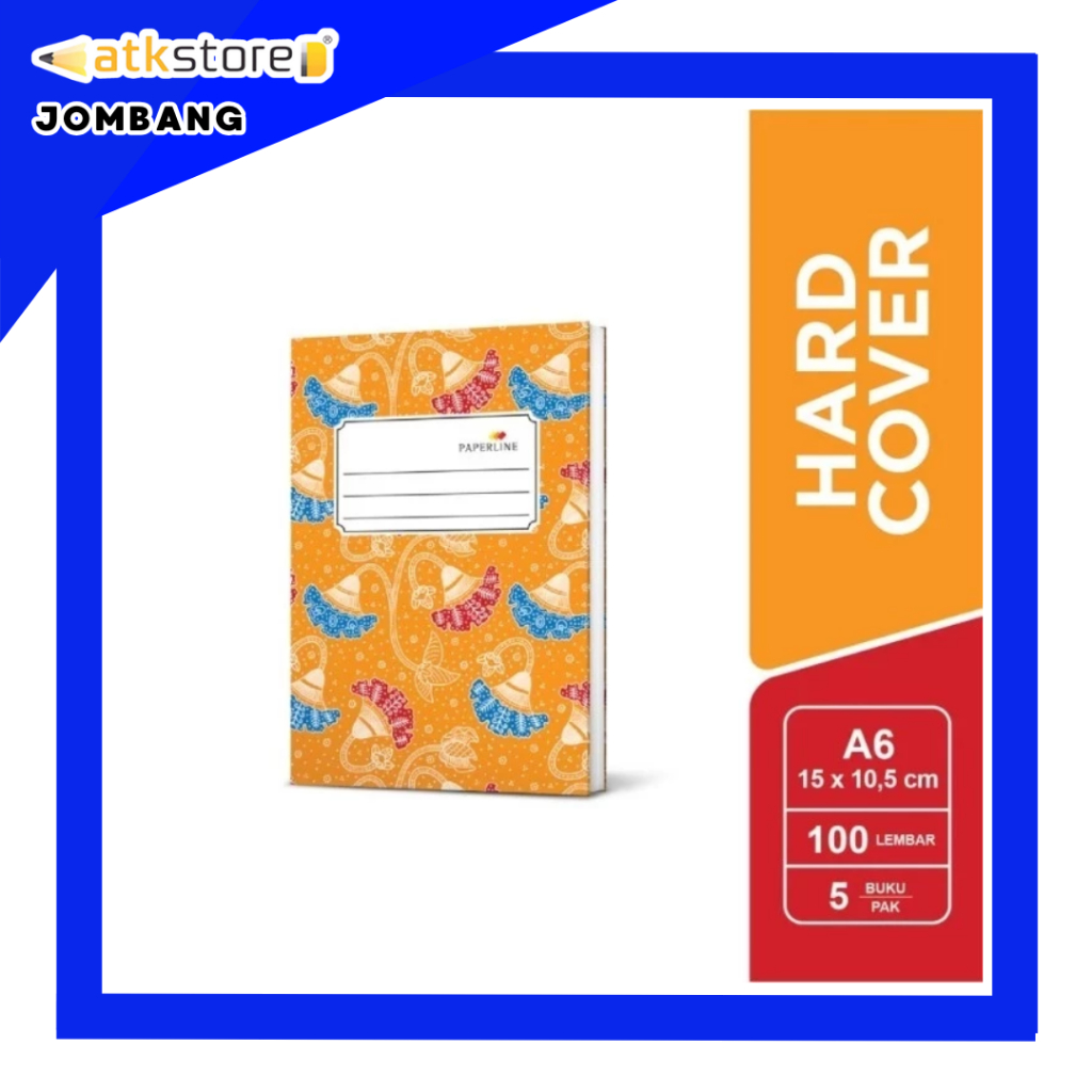 

PAPERLINE Buku Hard Cover Ukuran A6 100 Lembar - Buku Catatan Sekolah dan Kantor - Notebook - ATJ