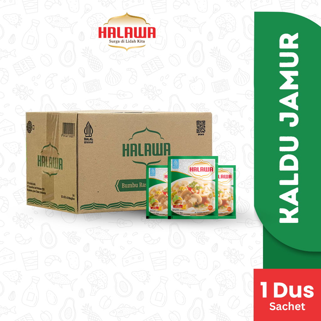 

HALAWA Bumbu Kaldu Jamur 1 Dus Organik Non MSG | Bumbu Masak HALAL & BPOM