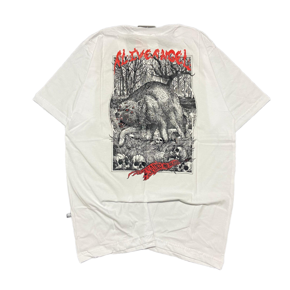 Kaos Metal Putih Original Brand Baju Distro Motif Ghotic Katun Premium T-shirt Death Metal Kaos Band