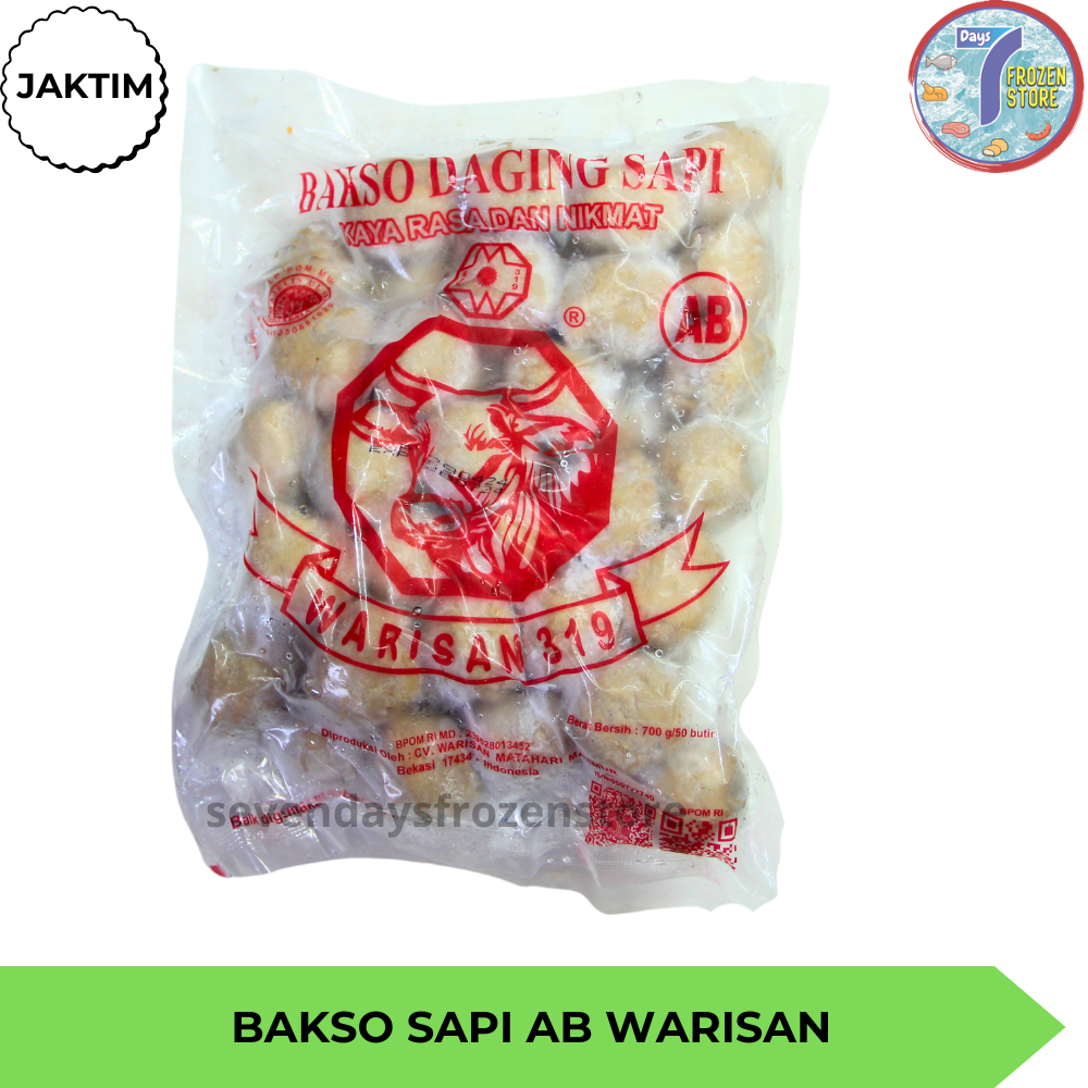 

Bakso Sapi Warisan AB Isi 50 Kemasan 700 Gr