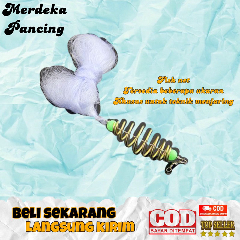 Boom Net / Pancing Jaring panjang jaring -+ 1m segitiga ikan kecil wader nila