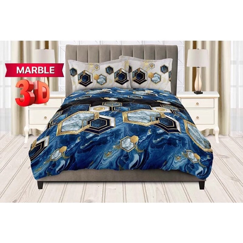 BONITA Sprei Bonita King Ukuran 180x200 Motif Lovely Paris Marble Casablanca | Sprei Bonita Rumbai 6