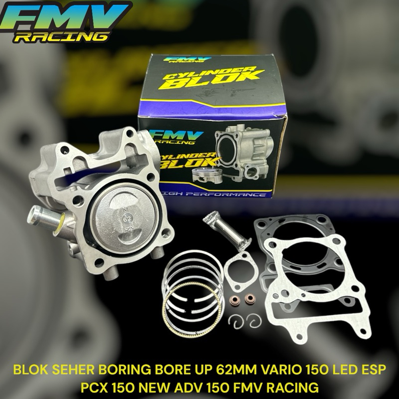 BLOK SEHER BORING BORE UP FMV RACING VARIO 125 150 PCX 150 62 MM PIN 13 PIN 14 SUPER IRON CASTING BL