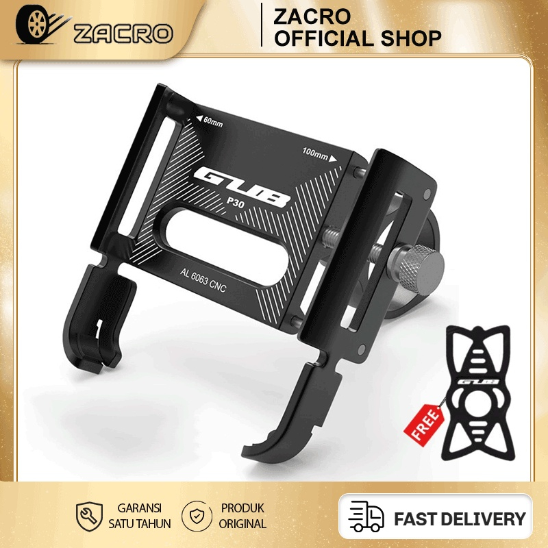 ZACRO  GUB P30 Original  Holder Hp Motor  Dudukan Ponsel Aluminium Aloy  Holder Handphone Motor