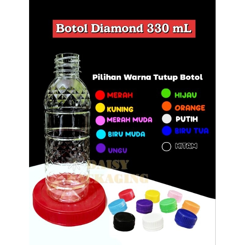Botol plastik Diamond 330 ml / Botol air minum plastik PET aqua diamond 330 ml