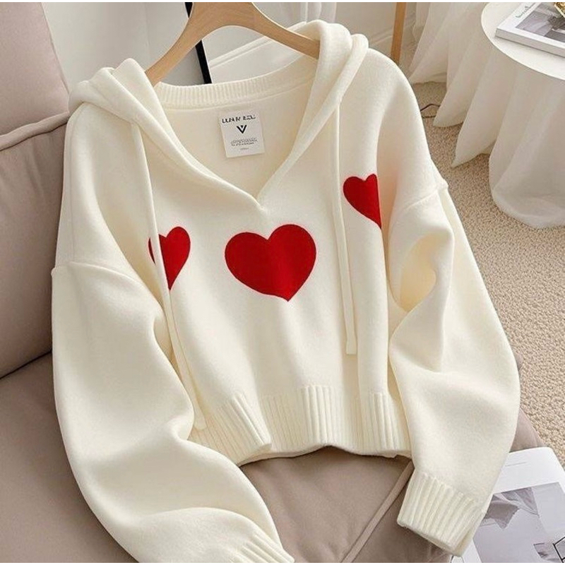 Sweater Hoodie Crop Lucu Wanita - THREELOVE Hoodie Crop Lucu Korean Style - Jaket Hoodie Crop Korea 