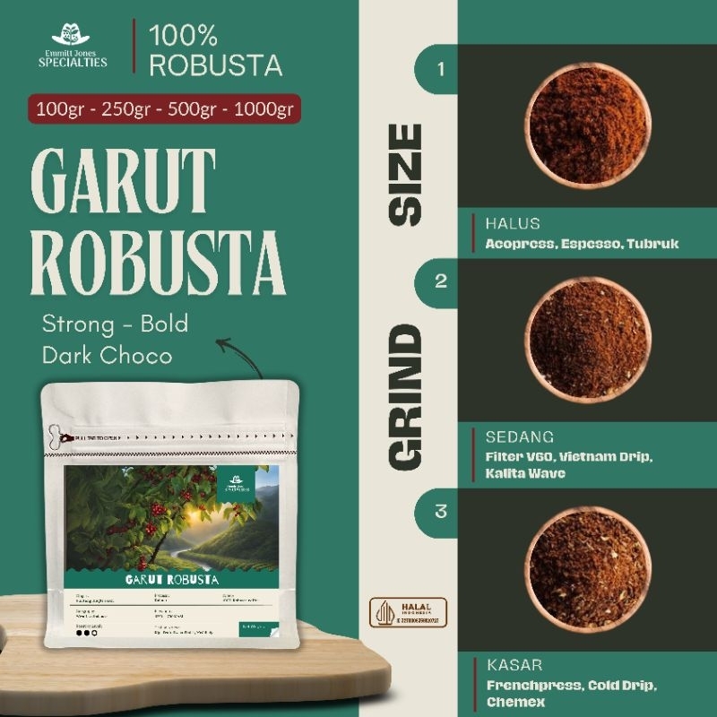 

Garut Robusta | Biji Kopi Bubuk Robusta Coffee Bean Grade 1 (100gr-250gr- 500gr)