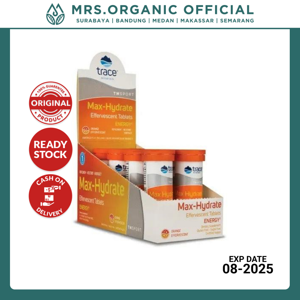 

Minuman Elektrolit Trace Mineral Max-Hydrate Energy Rasa Orange isi 8 Tube - Tambah Energy Gym Workout