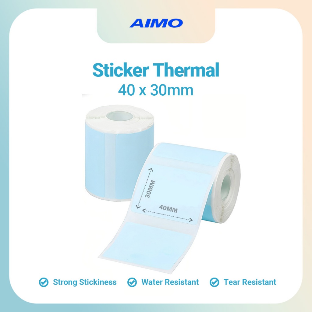 

AIMO Thermal Paper 40x30mm Blue Label Paper 230pcs/Roll M110 M108 M200 D520 AM243